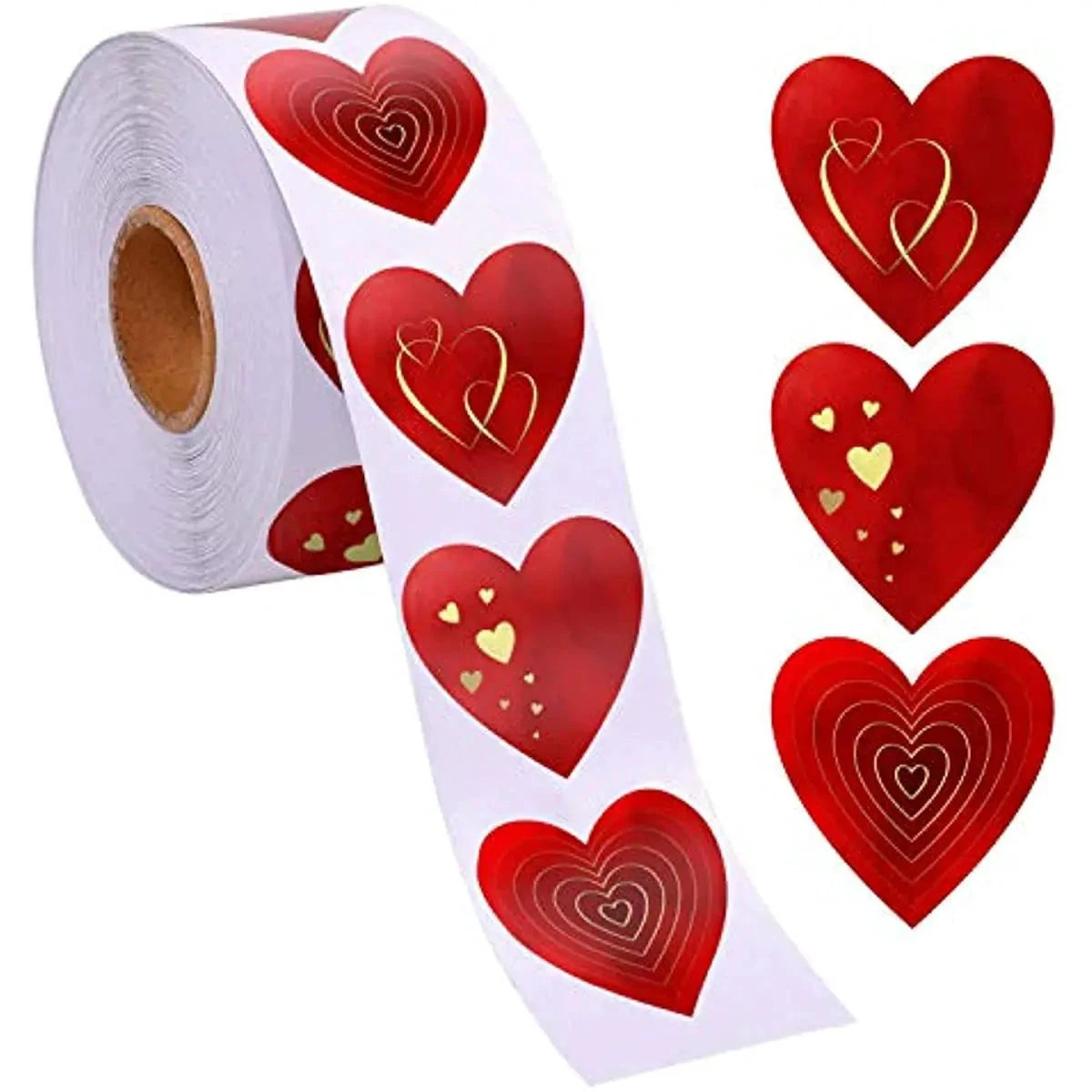 100-500pcs Red Heart Label Stickers Valentine's Day Gift Packaging Seal Candy Bag Wedding Decor Stationery Sticker 1inch by Judge A to Z