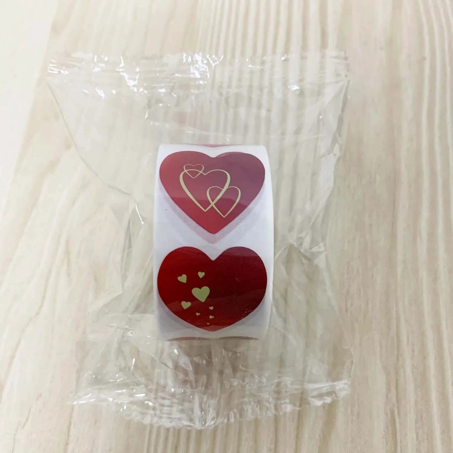 100-500pcs Red Heart Label Stickers Valentine's Day Gift Packaging Seal Candy Bag Wedding Decor Stationery Sticker 1inch by Judge A to Z