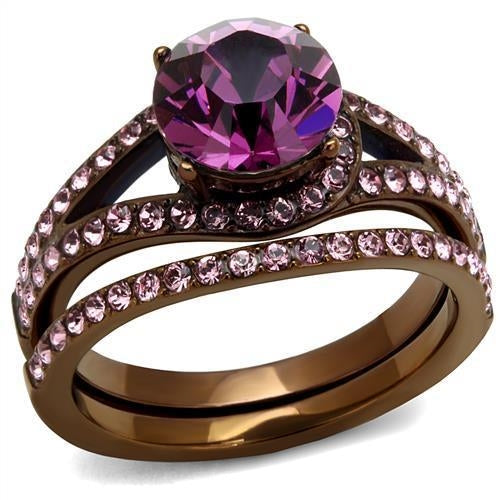 Luxury Pink Crystal Halo Engagement Ring for Women
